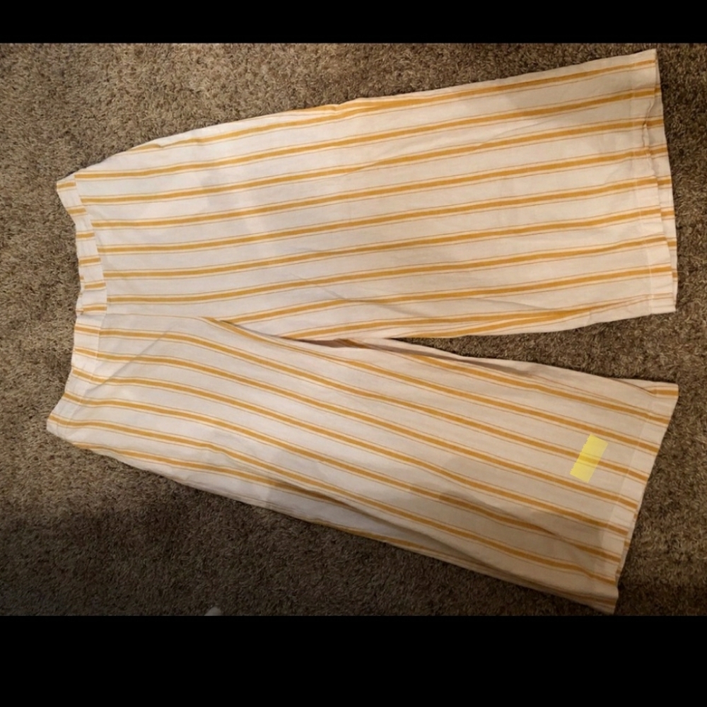 a.n.a. Striped flared yellow pants (Never worn )